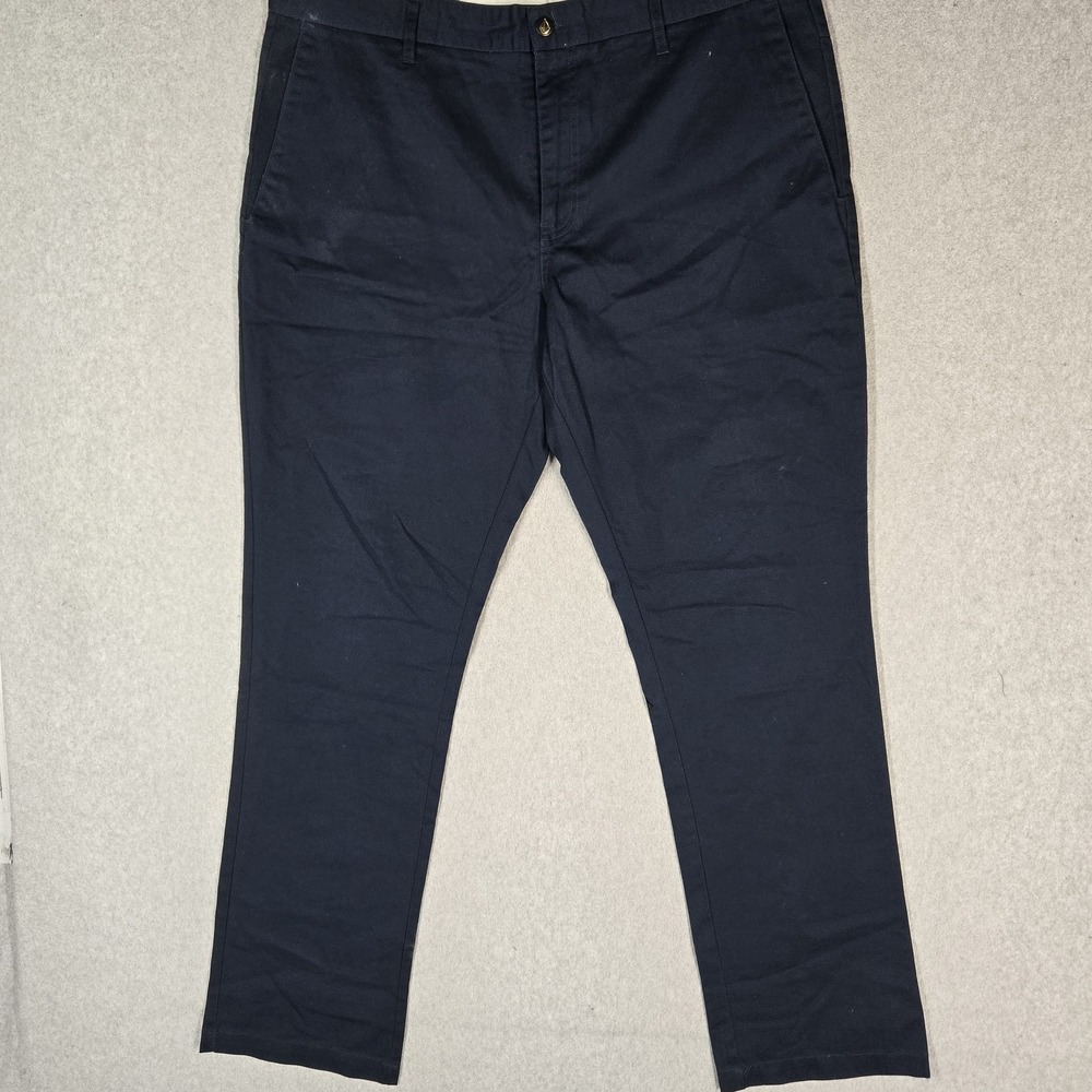 Volcom Men Pants 38 Navy Tech Chino Twill 32" Inseam Logo Skater Casual